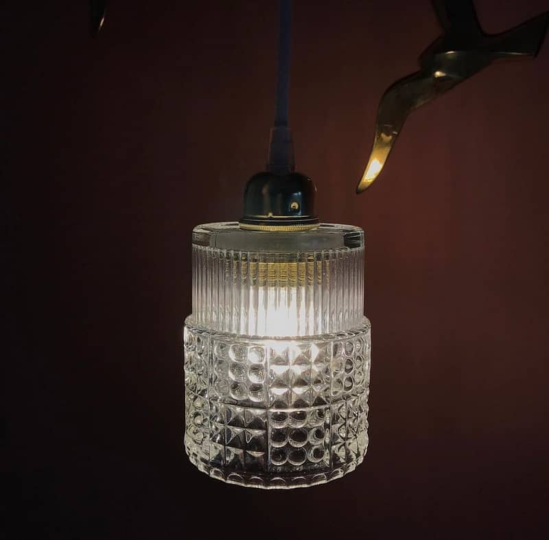 Vintage glazen hanglamp Circles | Vintage Vedette