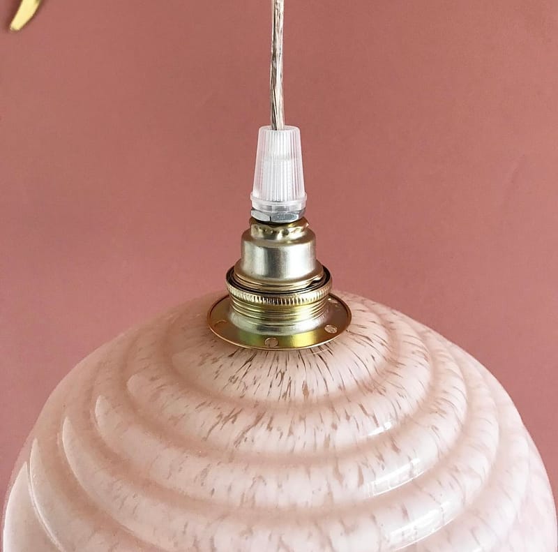 Vintage glazen hanglamp Pink Dots | Vintage Vedette